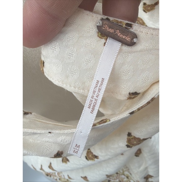 Free People Womens Ivory Combo Silas Printed Cowl Neck Backless Viscose Tank M - Picture 5 of 10